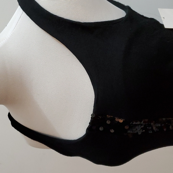 Karen Kane Little Black Dress with Black Sequin Stripe down front - Picture 4 of 11